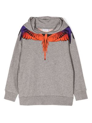 Marcelo Burlon County Of Milan Kids Wings-print cotton-blend hoodie - Grey