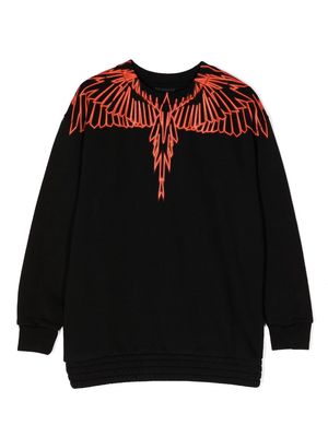 Marcelo Burlon County Of Milan Kids Wings-print cotton-blend sweatshirt - Black