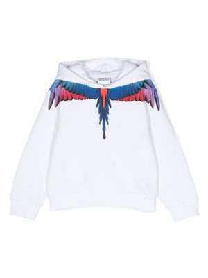 Marcelo Burlon County Of Milan Kids wings-print cotton hoodie - White