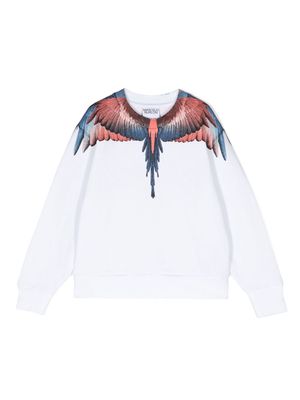 Marcelo Burlon County Of Milan Kids Wings-print organic-cotton sweatshirt - White
