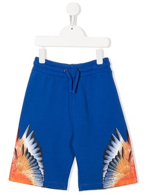 Marcelo Burlon County Of Milan Kids Wings-print shorts - Blue