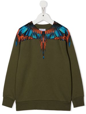 Marcelo Burlon County Of Milan Kids Wings-print sweatshirt - Green