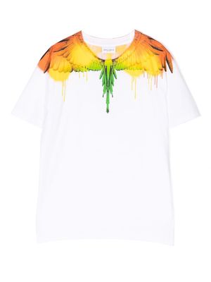 Marcelo Burlon County Of Milan Kids Wings Spray cotton T-shirt - White