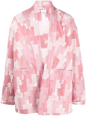 Marcelo Burlon County of Milan kimono-inspired denim jacket - Pink
