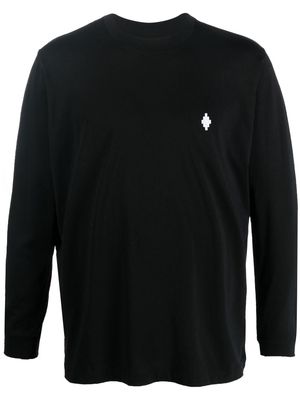 Marcelo Burlon County of Milan logo-embroidered long-sleeve T-shirt - Black