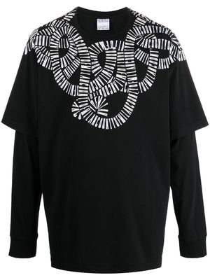 Marcelo Burlon County of Milan logo-print layered T-shirt - Black