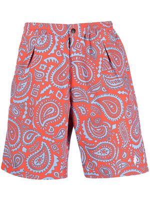 Marcelo Burlon County of Milan paisley-pattern knee-length shorts - Red