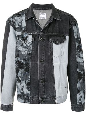 Marcelo Burlon County of Milan patchwork denim jacket - 1007 BLACK DARK GREY
