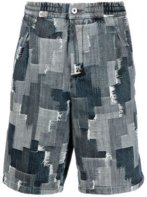 Marcelo Burlon County of Milan patchwork denim shorts - Blue