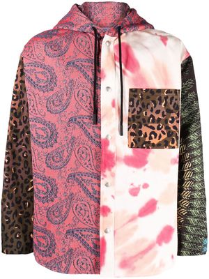 Marcelo Burlon County of Milan patchwork hooded jacket - Pink