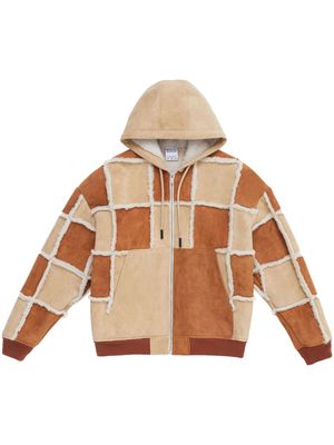 Marcelo Burlon County of Milan patchwork shearling jacket - Brown