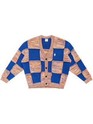 Marcelo Burlon County of Milan patchwork V-neck cardigan - Blue