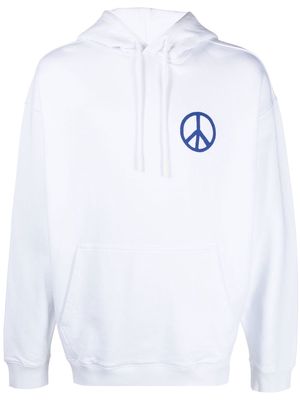 Marcelo Burlon County of Milan peace-logo drawstring hoodie - White