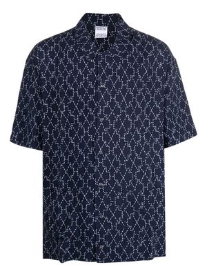 Marcelo Burlon County of Milan Stitch Cross-print pajama shirt - Blue