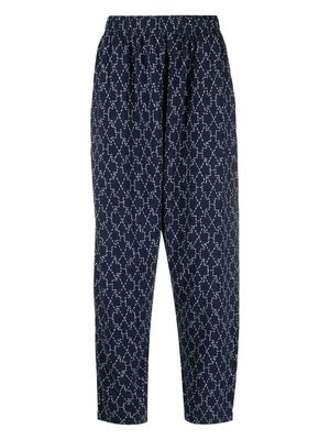 Marcelo Burlon County of Milan Stitch Cross-print pajama trousers - Blue