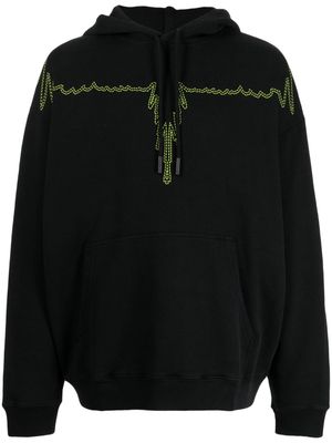 Marcelo Burlon County of Milan stitch wings cotton hoodie - Black