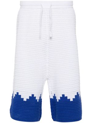 Marcelo Burlon County of Milan two-tone knitted shorts - White