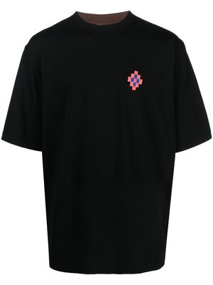 Marcelo Burlon County of Milan two-tone logo-embroidered T-shirt - Black