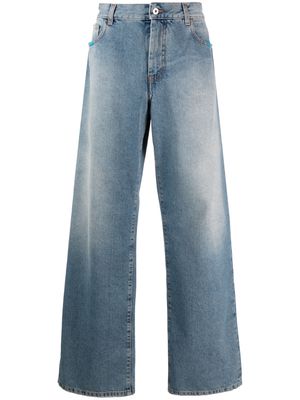 Marcelo Burlon County of Milan wide-leg washed denim jeans - Blue