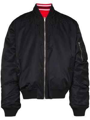 Marcelo Burlon County of Milan wings embroidered reversible bomber jacket - Black