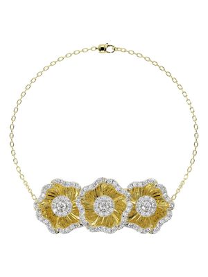 Marchesa 18kt yellow gold floral diamond bracelet