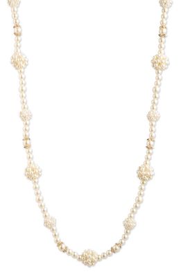 Marchesa Beautiful Baubles Imitation Pearl Necklace in Gold/Pearl