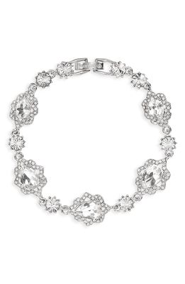 Marchesa Crystal Halo Bracelet in Rhodium/Crystal