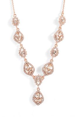Marchesa Crystal Y-Necklace in Rgld/Silk