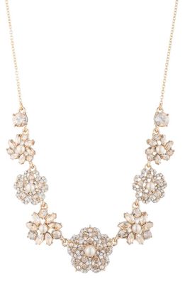Marchesa Floral Cluster Frontal Necklace in Gold/Cgs