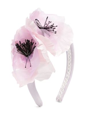 MARCHESA KIDS COUTURE 3D floral-appliqué head band - Purple