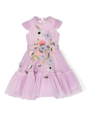 Marchesa Kids Couture Abito Con Applicazioni A Fiori