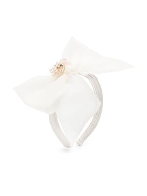 MARCHESA KIDS COUTURE bead-detailing bow bead hand - White