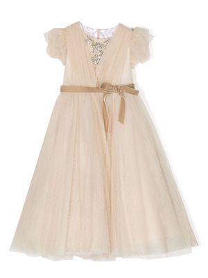 MARCHESA KIDS COUTURE crystal-embellished tulle gown - Neutrals