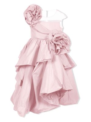 MARCHESA KIDS COUTURE floral-appliqué full-skirt dress - Pink
