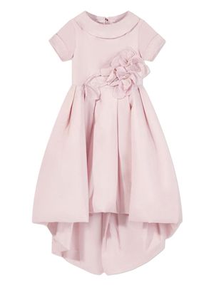 MARCHESA KIDS COUTURE floral-appliqué round-collar dress - Pink