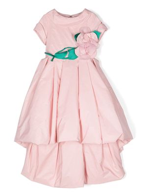 MARCHESA KIDS COUTURE floral-appliqué taffeta gown - Pink