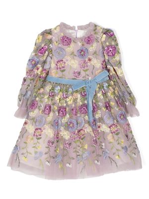 MARCHESA KIDS COUTURE floral-embroidered tulle gown - Multicolour