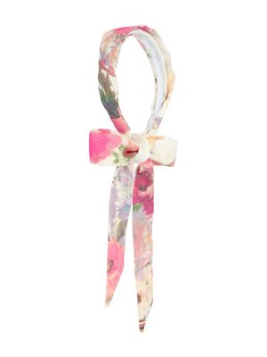 MARCHESA KIDS COUTURE floral-print bow head band - Neutrals