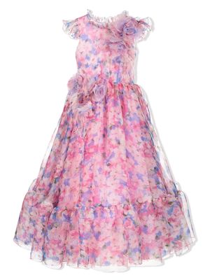 MARCHESA KIDS COUTURE floral-print full-skirt dress - Pink