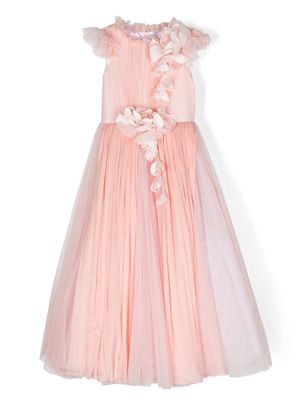 MARCHESA KIDS COUTURE floral ruffed tule dress - Pink