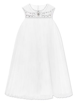 MARCHESA KIDS COUTURE jewel-embellished tulle dress - White