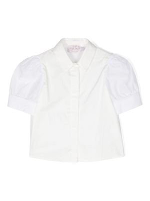 MARCHESA KIDS COUTURE puff-sleeved cotton shirt - Neutrals