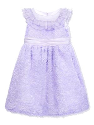 MARCHESA KIDS COUTURE ruffled silk georgette dress - Purple