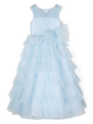 MARCHESA KIDS COUTURE sleeveless tiered-tulle dress - Blue
