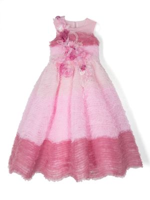 MARCHESA KIDS COUTURE tiered-tulle flared dress - Pink