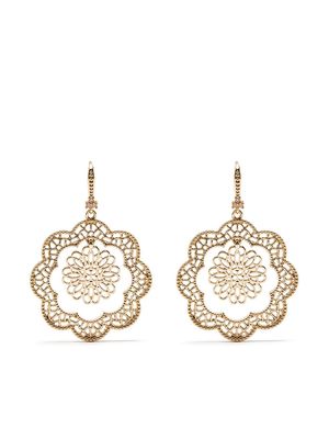 Marchesa Notte Bridesmaids Filigree floral cut-out earrings - Gold