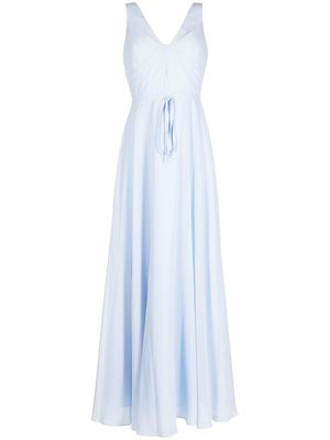Marchesa Notte Bridesmaids rear tie-fastening detail gown - Blue