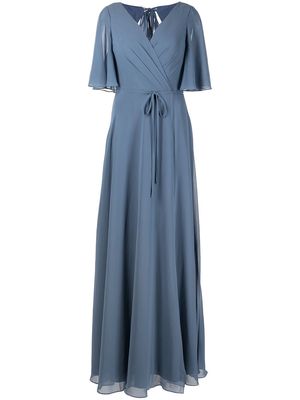 Marchesa Notte Bridesmaids Rome flutter-sleeve gown - Blue