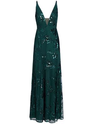 Marchesa Notte Bridesmaids sequin-embellished plunge gown - Green