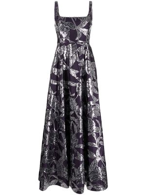 Marchesa Notte Lotus sequin-embellished gown - Purple